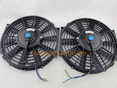 2pcs 12&#034; inch universal slim pull/push car radiator engine cooling fan mounting