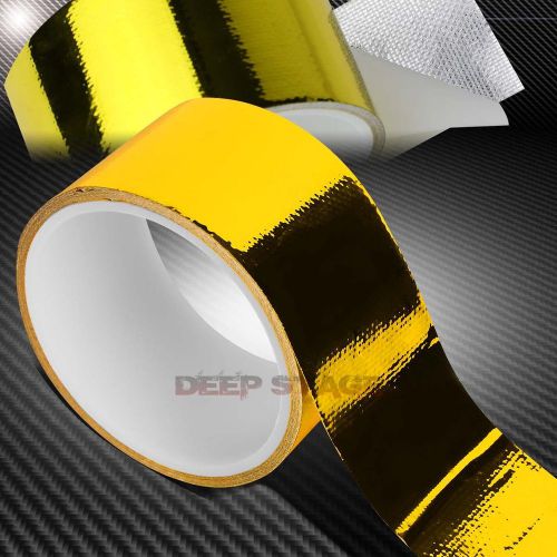 30ft/360&#034;l 2&#034;self adhesive high temperature exhaust heat shield wrap tape gold