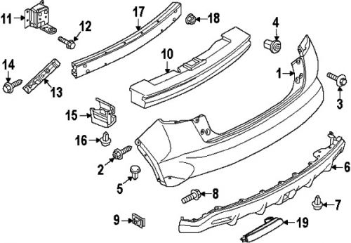 Nissan h50321kddh genuine oem impact bar