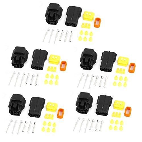 Uxcell wire connector plug sets 3 pins waterproof electrical car hid 5 kits