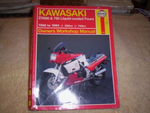 Kaw.zx600/750 liq.cooled repair manual for 1985-94