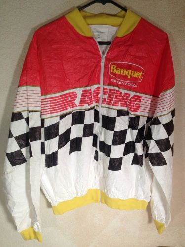 Rare vintage racing graphic jacket windbreaker banquet foods seattle usa tyvek