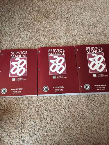 2000 w platform 3 volume chevrolet impala/monte carlo service manuals