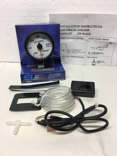 Apexi el turbo boost gauge meter 60mm white face honda acura subaru toyota dodge