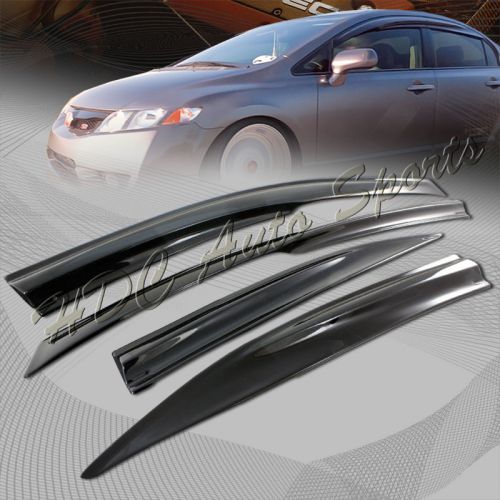 For 2006-2011 honda civic 4dr mug style smoke rain guard sun shade window visor