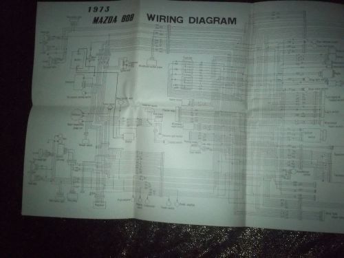 1973 &#039;73 mazda 808 wiring diagram chart factory original! huge!  17.5&#034; x 35.5&#034;