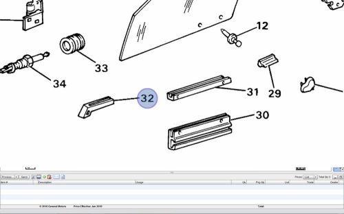 * new gm 10143191 front side window guide *