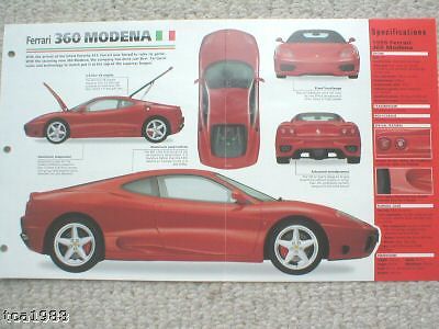 1999 ferrari 360 modena imp brochure