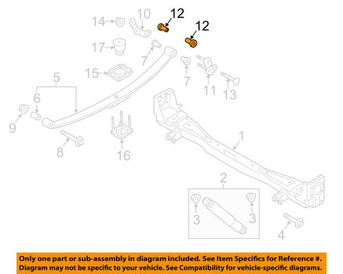 Nissan oem 13-15 nv200 rear suspension-shackle bushing 550463lm0a