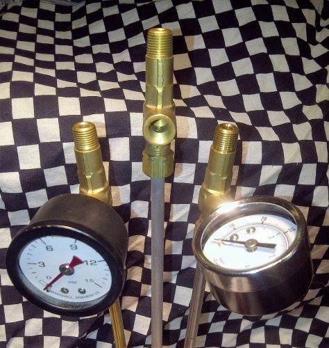 Harley oil pressure &#034;brass tee&#034; gauge adaptor sportster shovelhead pan &amp; others