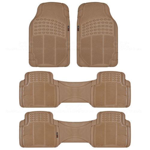 Van truck beige rubber floor mats eco odor-free motor trend all weather full set