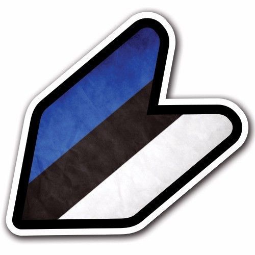 Grunge estonia - jdm wakaba leaf flag decal sticker car macbook shoshinsha