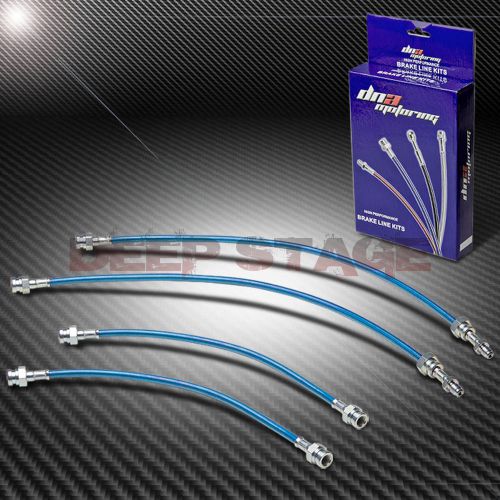 Stainless ss braided hose racing brake line 81-83 mazda rx7/rx-7 fb s2 12a blue