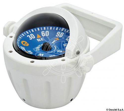 Riviera boat marine high speed compass 3&#034; 80mm white/blue flat rose