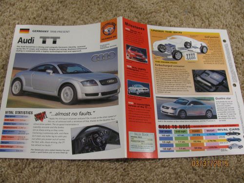 ★★ audi tt quattro - collector brochure - spec sheet - photo 1998+ ★★