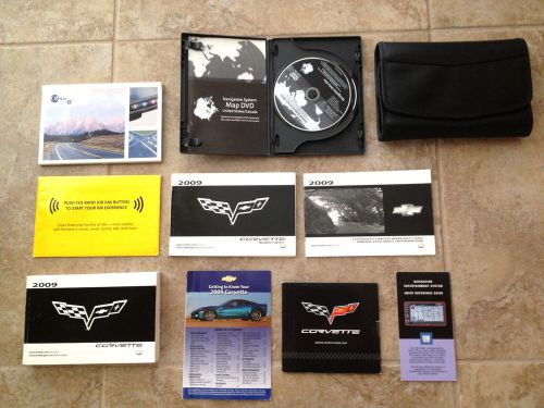 2009 corvette factory gm original owners manual set complete w/ navigation disc