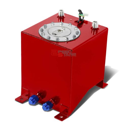 2.5 gallon/9.5l racing red aluminum gas fuel cell tank+level sender 8x8.25x10&#034;