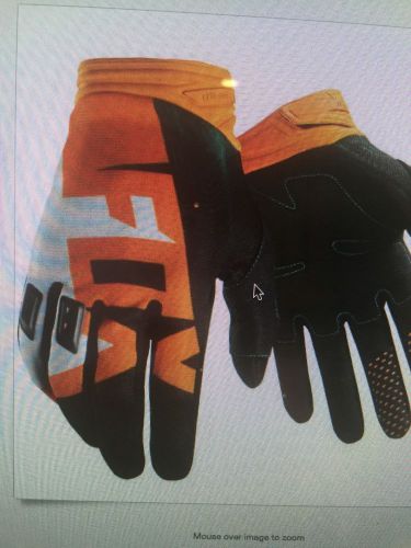 Fox dirtpaw gloves vandal green orange race mx atv  race gloves