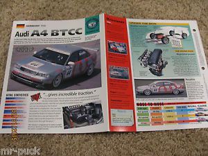 ★★ 1996 audi a4 btcc super touring - collector brochure - spec sheet - photo ★★