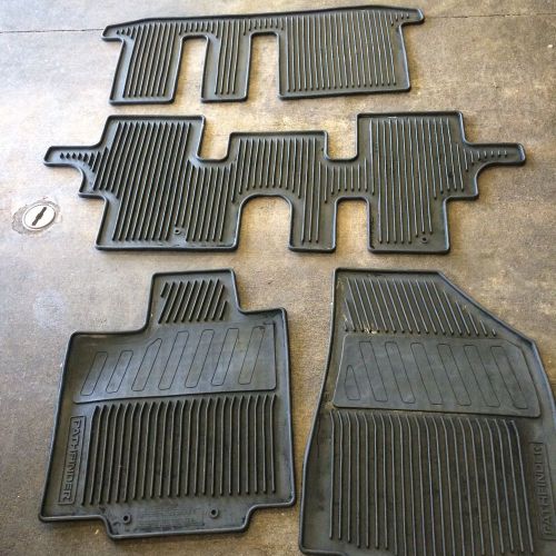 Used oem 2013-2016 nissan pathfinder black 4pc rubber all weather floor mats