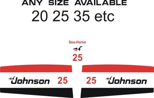 Johnson 20 25 35 outboard hood decals any hp