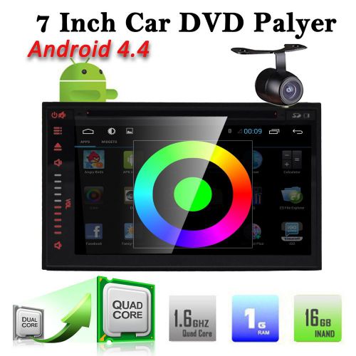 Quad-core 2 din android 4.4 car dvd player stereo gps navi radio bt stereo+cam
