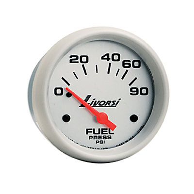 Livorsi electric automotive 0-90 psi fuel pressure gauge platinum 2 5/8&#034;