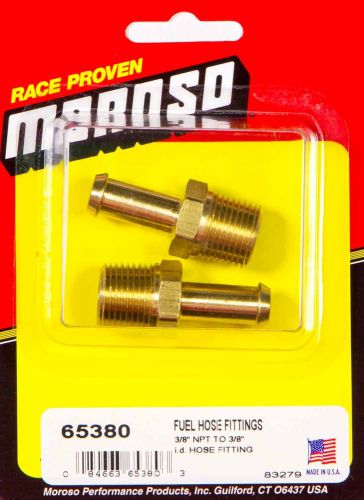 Moroso straight 3/8 in npt male to 3/8 in hose barb brass  p/n 65380