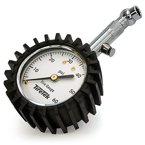 Tiretek premium tire pressure gauge with integrated hold valve - 60psi