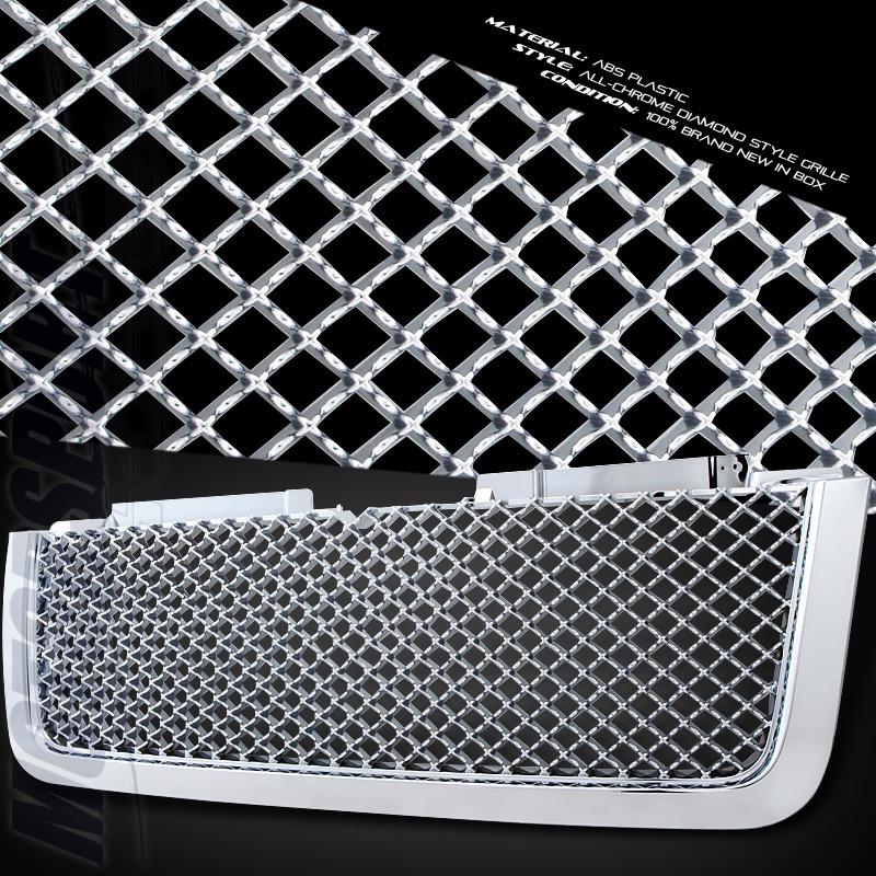 2006-2008 chevy trailblazer lt diamond chrome mesh front upper grille suv 4dr 