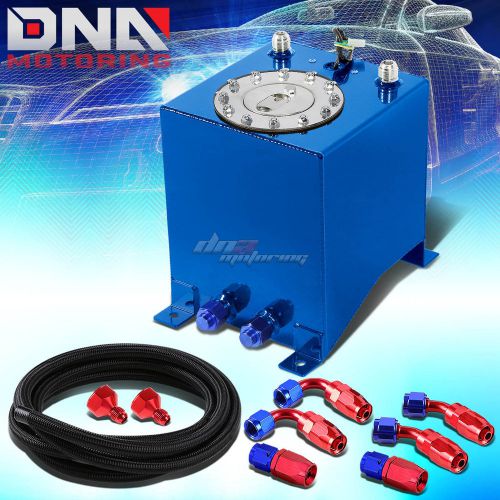 2.5 gallon/9.5l blue aluminum fuel cell gas tank+level sender+nylon oil feed kit