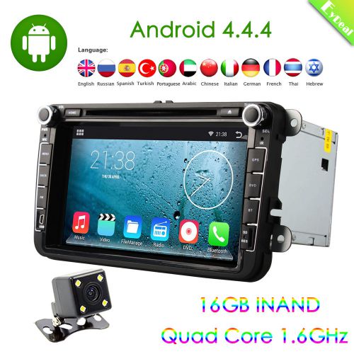 8&#034; in-dash 2din android 4.4 quad core car dvd player radio gps navi for vw+cam