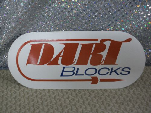 Racing car sticker, dart blocks, 9&#034; x 4&#034;