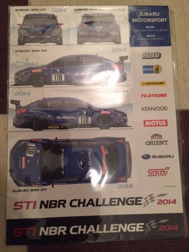 Subaru wrx nbr challenge sticker decal sti very rare 2014