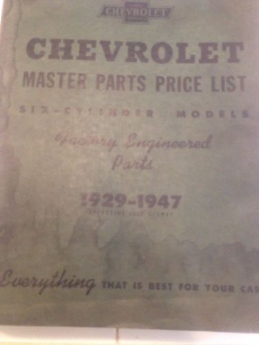 Vintage chevrolet master parts price list 1929-1947