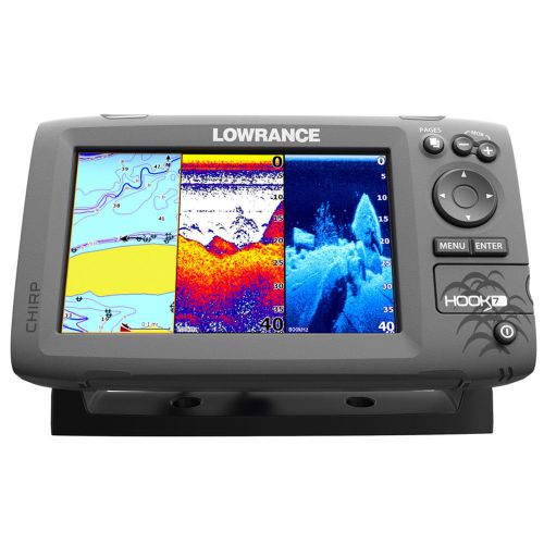 Lowrance hook-7 fishfinder chartplotter hdi t/m transducer # 000-12664-001