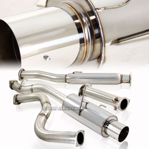 4.5&#034; flat tip t-304 muffler catback exhaust system for 92-00 honda civic dx lx