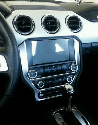 Silver chrome radio/navigation bezel trim cover for mustang 2015-2016