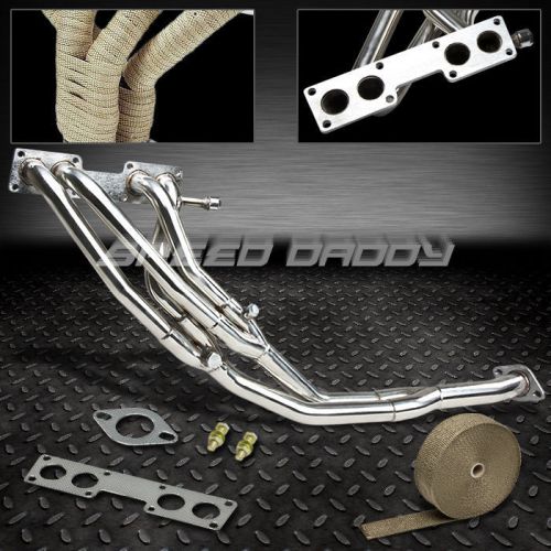 Tri-y manifold header+downpipe+heat wrap for 91-94 nissan 240sx/180sx s13 ka24e