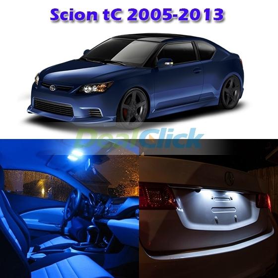 6 bright blue led light lamp bulb interior package deal for scion tc 2005-2013