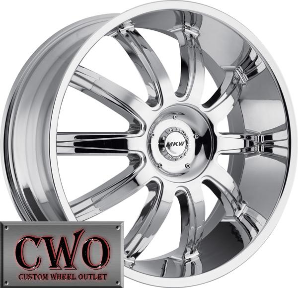 26 chrome mkw m112 wheels rims 6x135/6x139.7 6 lug expedition tahoe yukon