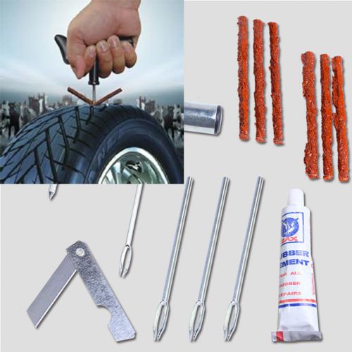 Durable car motorcycle bike 14 in 1 tire repair tool kit tyre puncture plug hot