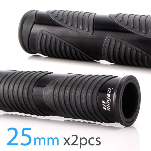 Wave style grips black tpr + black aluminum trim 25mm x2 scooter