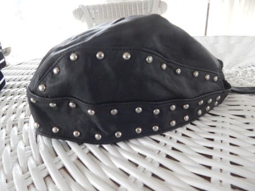 Leather studded rag cap