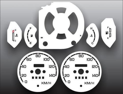 1986-1988 suzuki samurai metric kmh non-tach round vent dash white face gauges