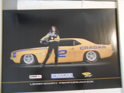 Cragar wheels poster with model and chevrolet camaro,frameable classic car,cool