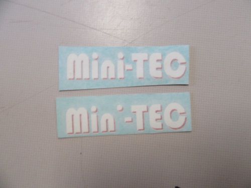 Mini tec decal pair (2) red / white 2 7/8&#034; x 5/8&#034; marine boat