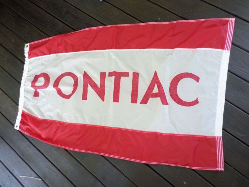 Pontiac authentic red white logo nylon twill car dealership banner flag