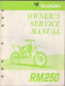 1998 suzuki motorcycle rm250 p/n 99011-37e52-03a owners service manual (351)