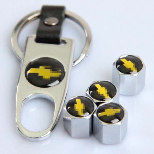 For auto chevrolet car air valve stem caps cover &amp; keychain wrench 4pcs/set